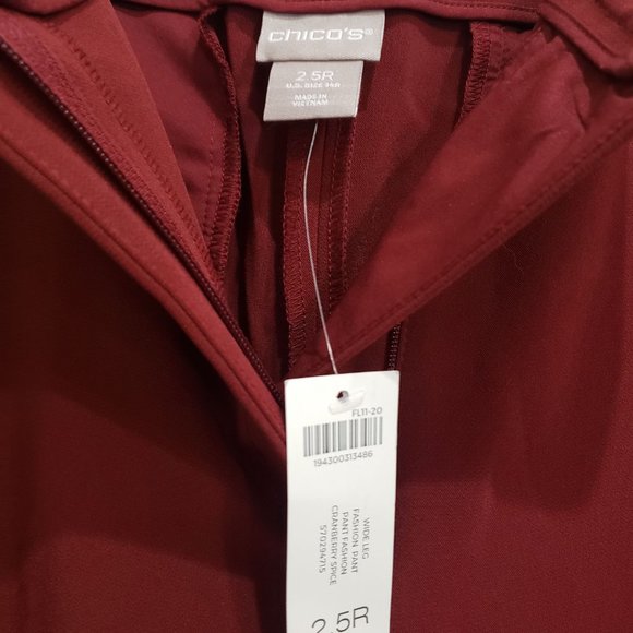 Chico's Wide Leg Fashion Pant 2.5R NWT $99 570294715 size 14 Cranberry Spice - Picture 4 of 7